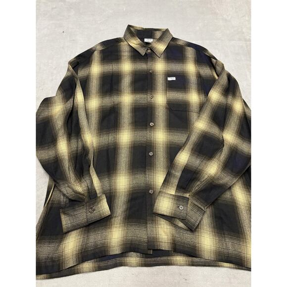 CalTop Shirt Mens 5XL Black Yellow Plaid Button Down Casual Made USA Style 2000 - Picture 1 of 8